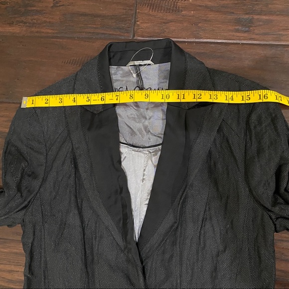 Luisa Cerano Women's Black Shimmery One Button Long Sleeve Blazer Size 10 NWOT - Picture 5 of 14